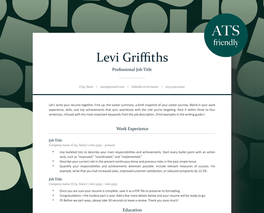 Professional and Modern ATS-Friendly Resume | Levi