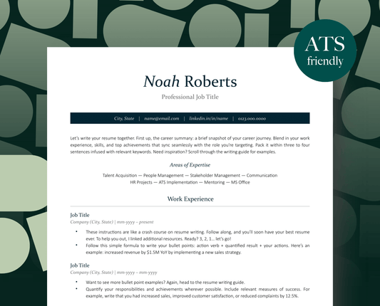 Professional and Modern ATS-Friendly Resume | Noah